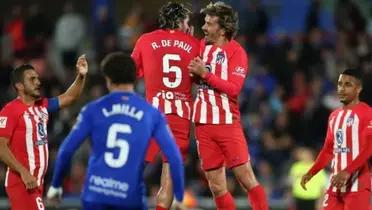 Antoine Griezmann y Rodrigo De Paul de Atlético de Madrid