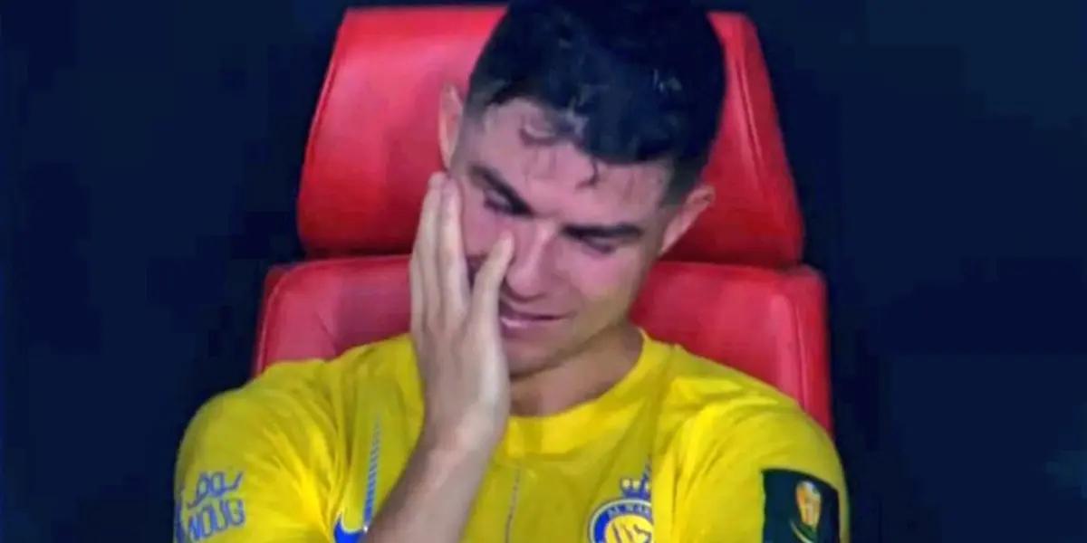 Cristiano Ronaldo llorando en el Al-Nassr