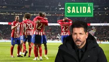 Diego Simeone con jugadores de Atlético de Madrid