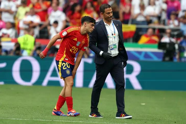 Pedri salió lesionado ante Alemania / Foto: GOAL