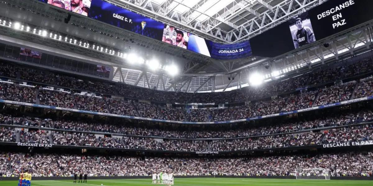 El Santiago Bernabéu y el homenaje a Portolés.