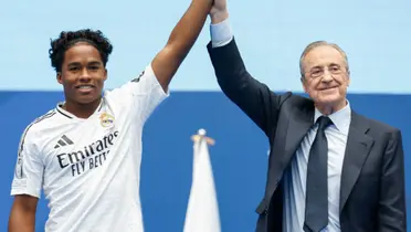 Endrick y Florentino Pérez. (Foto: Real Madrid)