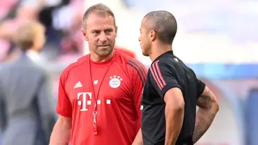 Hansi Flick y Thiago Alcántara / Foto: Bayern Múnich