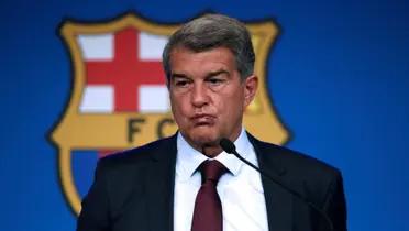 Joan Laporta en la sala de prensa del FC Barcelona. (Foto: FC Barcelona)