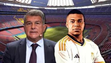 Joan Laporta y Kylian Mbappé