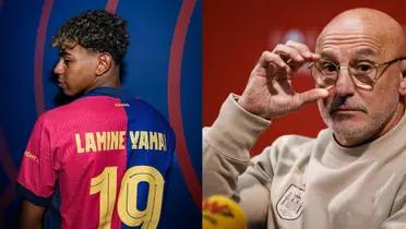 Lamine Yamal y Luis de la Fuente Foto: FC Barcelona y Caracol