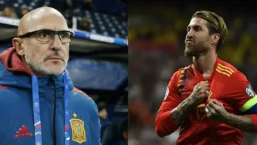Luis de la Fuente y Sergio Ramos, en la Selección de España