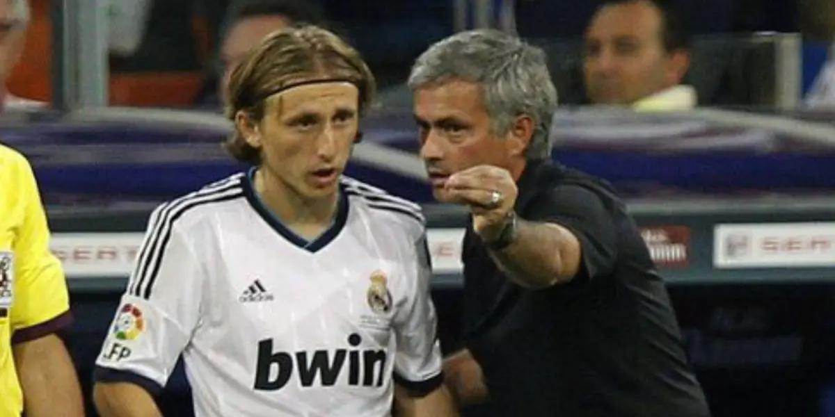 Luka Modric y José Mourinho en el Real Madrid