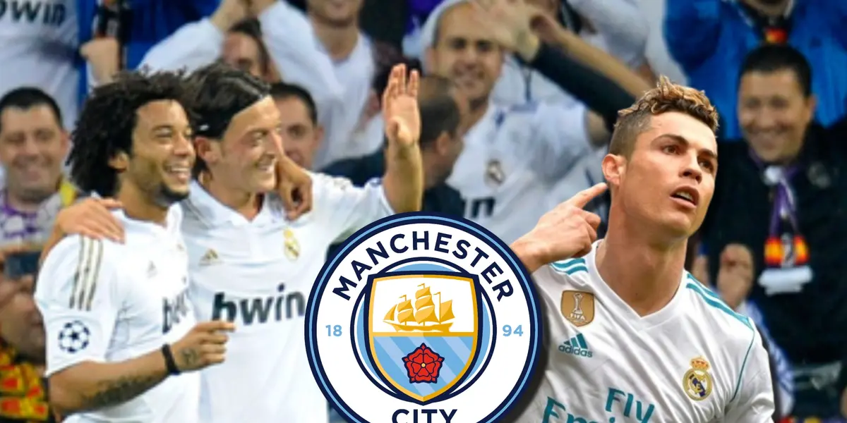 Marcelo y Mesut Ozil celebrando un gol en el Real Madrid