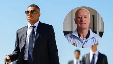 Mbappé y Deschamps. Foto: redes de Mbappé y FFF.