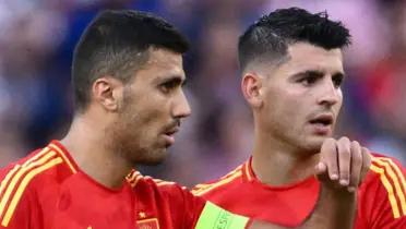 Rodri y Morata en la Eurocopa con España.