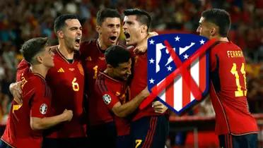 Selección de España y sello del Atlético de Madrid