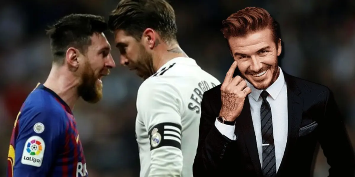 Sergio Ramos contra Lionel Messi y David Beckham