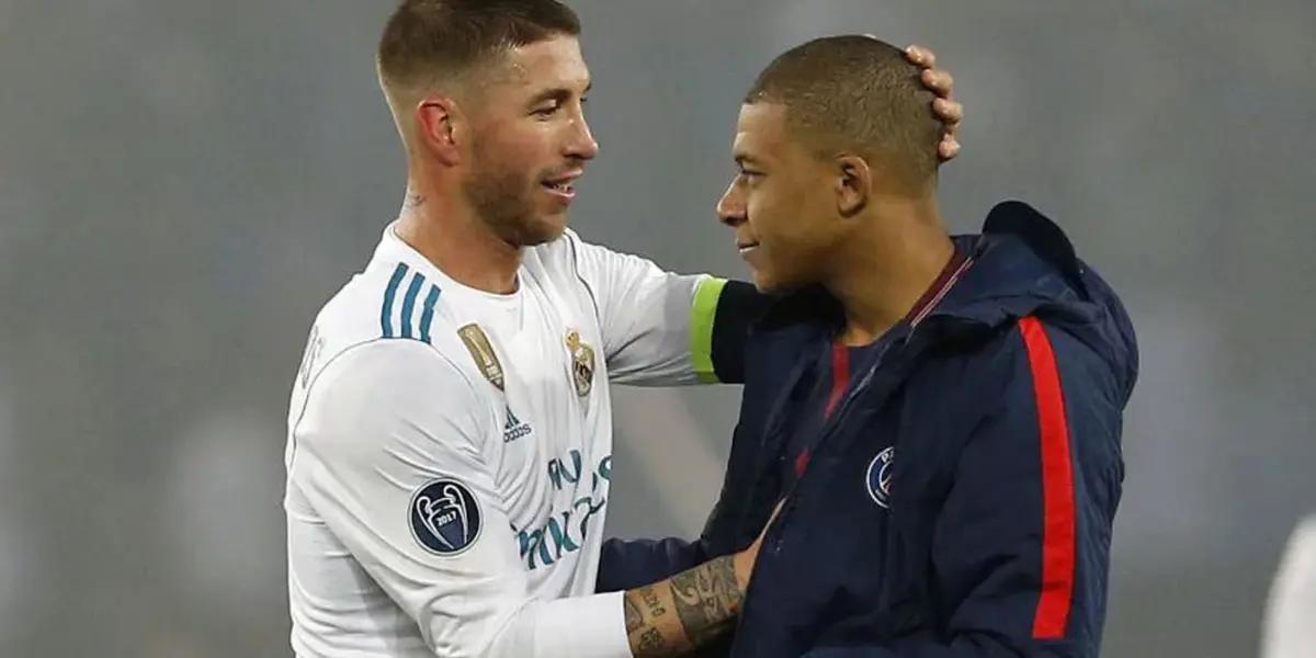 Sergio Ramos, ex jugador del Real Madrid, Kylian Mbappé del PSG