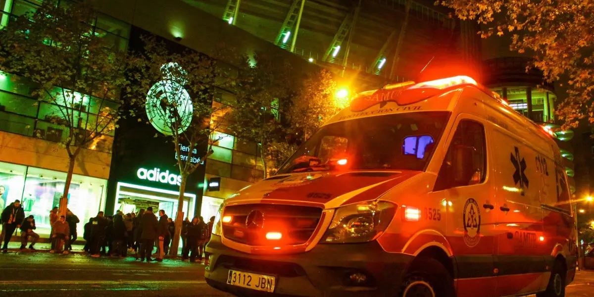 Ambulancia en el Santiago Bernabéu