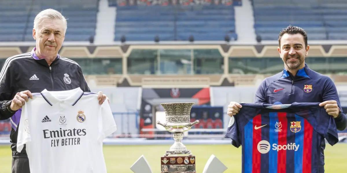 Ancelotti y Xavi antes de la final