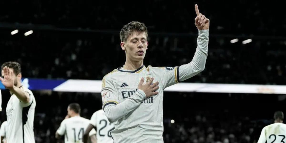 Arda Guler celebrando gol con el Real Madrid