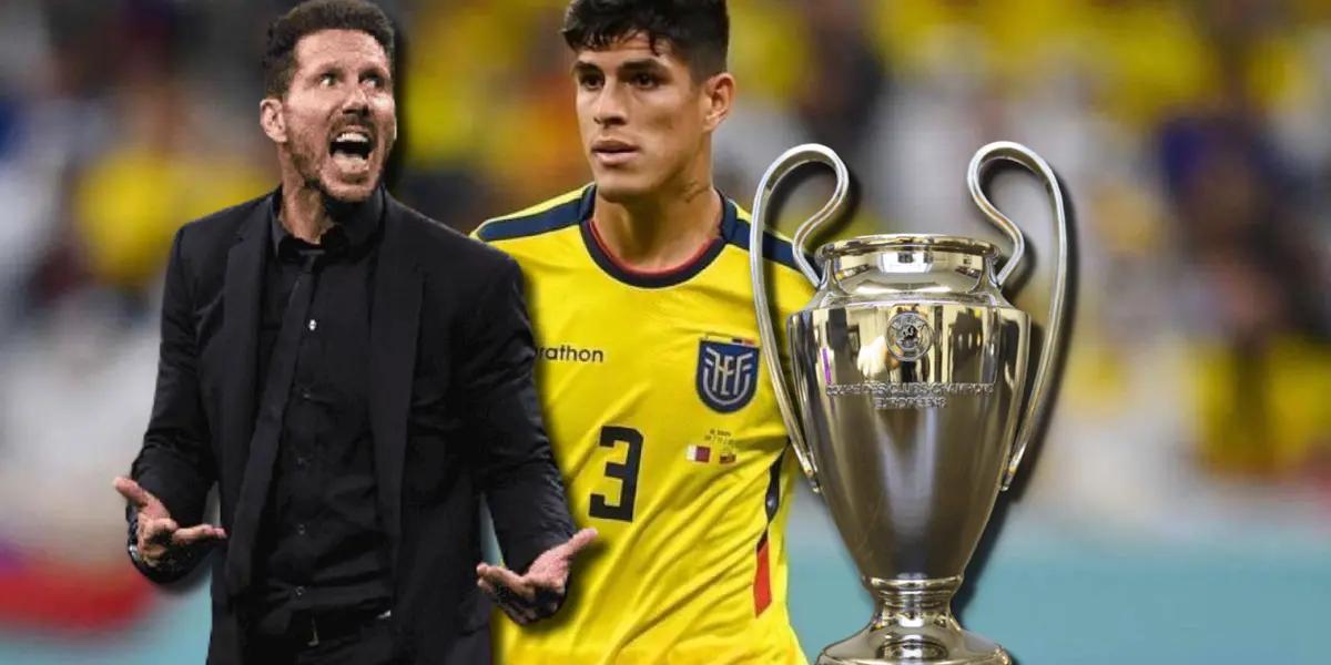 Atlético de Madrid se interesó en Piero Hincapié, porque Diego Simeone quiere rejuvenecer a su defensa