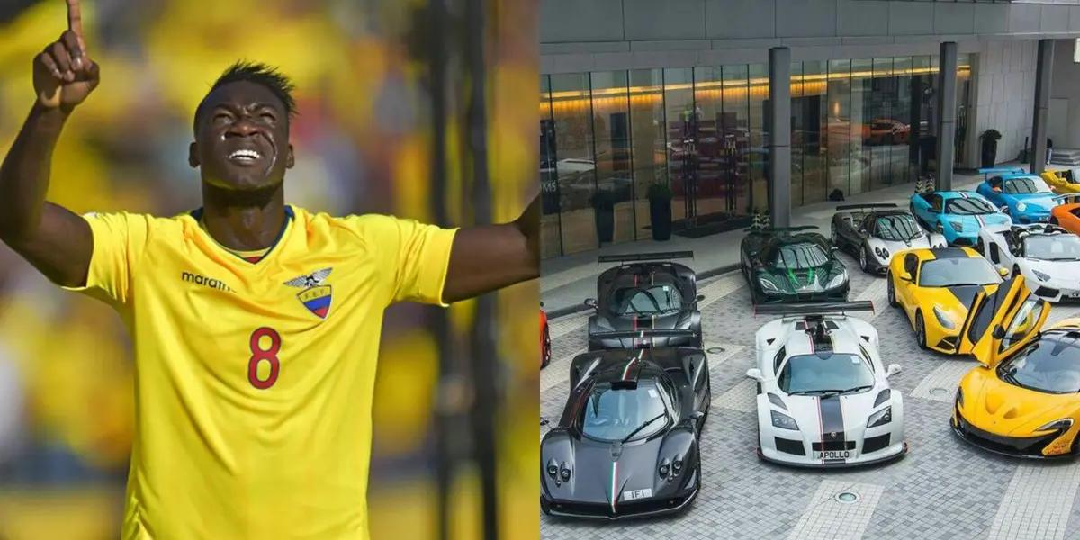 Aunque ha estado muy lejos de lo hecho en cancha por Aubameyang, Felipe Caicedo puede presumir de tener una colección de autos de lujo comparable a la del actual delantero del Barcelona.