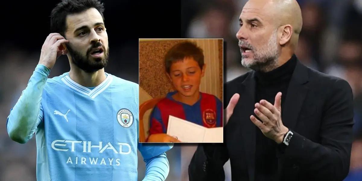 Bernardo Silva y Pep Guardiola, del Manchester City