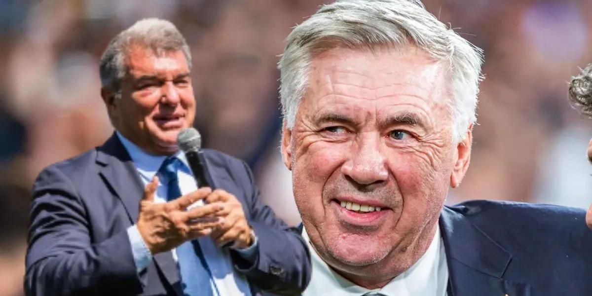 Carlo Ancelotti y Joan Laporta
