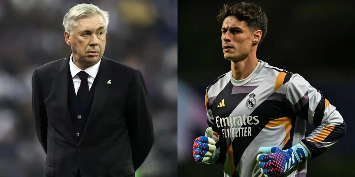 Carlo Ancelotti y Kepa Arrizabalaga.