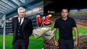 Carlo Ancelotti y Xavi Hernández, entrenadores del Real Madrid y FC Barcelona, respectivamente.