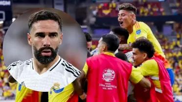 Carvajal y jugadores colombianos. Foto: redes de Carvajal y FCF.