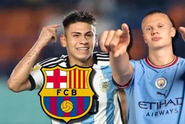 Claudio Echeverri era la gran opción del FC Barcelona, sin embargo ahora el Manchester City se ha entrometido en sus planes