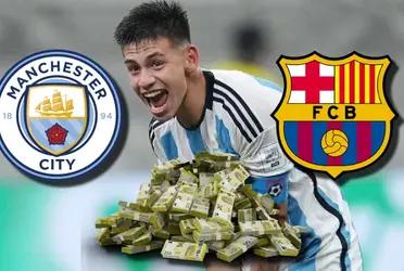 Claudio Echeverri es objetivo del Manchester City, aunque el jugador tenía ganas de ponerse la camiseta del FC Barcelona