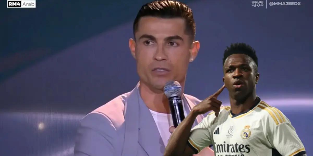 Cristiano Ronaldo - Vinicius Jr. (Foto: Captura X)