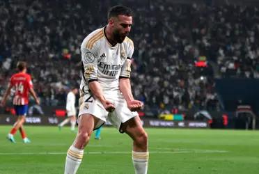 Dani Carvajal participó en tres de los cinco goles de su equipo en el pase a la final de la Supercopa de España.