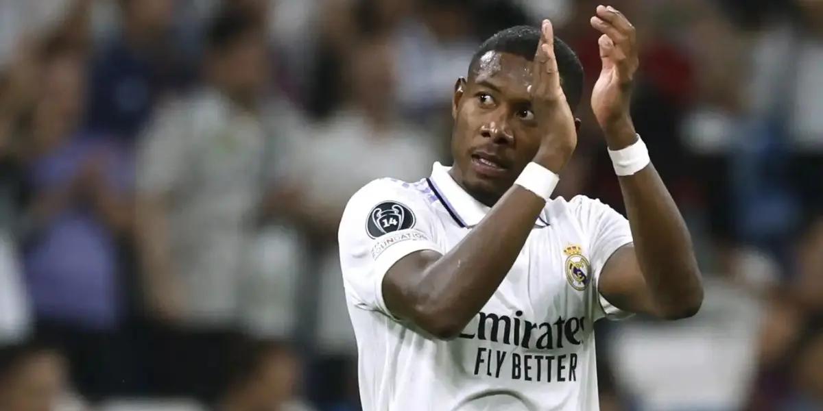 David Alaba ha caído lesionado esta mañana, no estará disponible entre dos y tres semanas