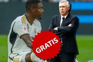 David Alaba se lesionó por varios meses en el Real Madrid y Carlo Ancelotti le tiene el reemplazo listo en la zaga, sin gastar dinero