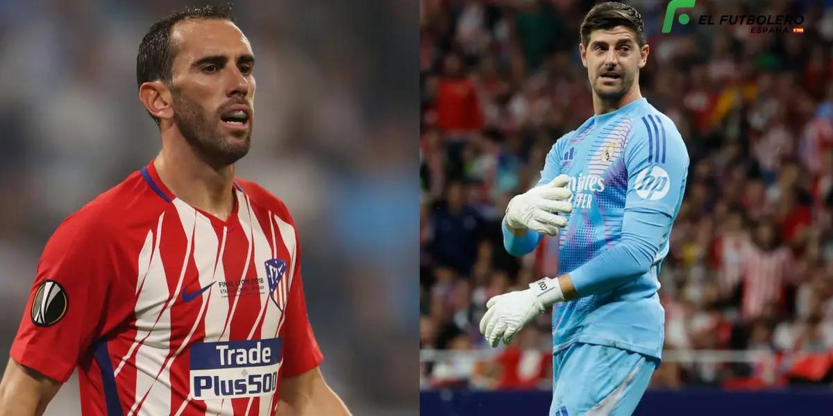 Diego Godín y Thibaut Courtois Foto: Transfermarkt y El País