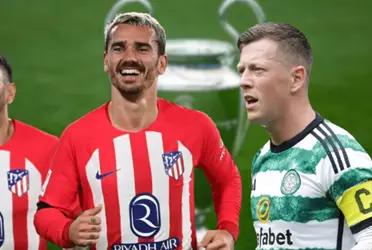 El Atlético del Cholo Simeone necesita de un triunfo en tierras escocesas para seguir al frente del grupo