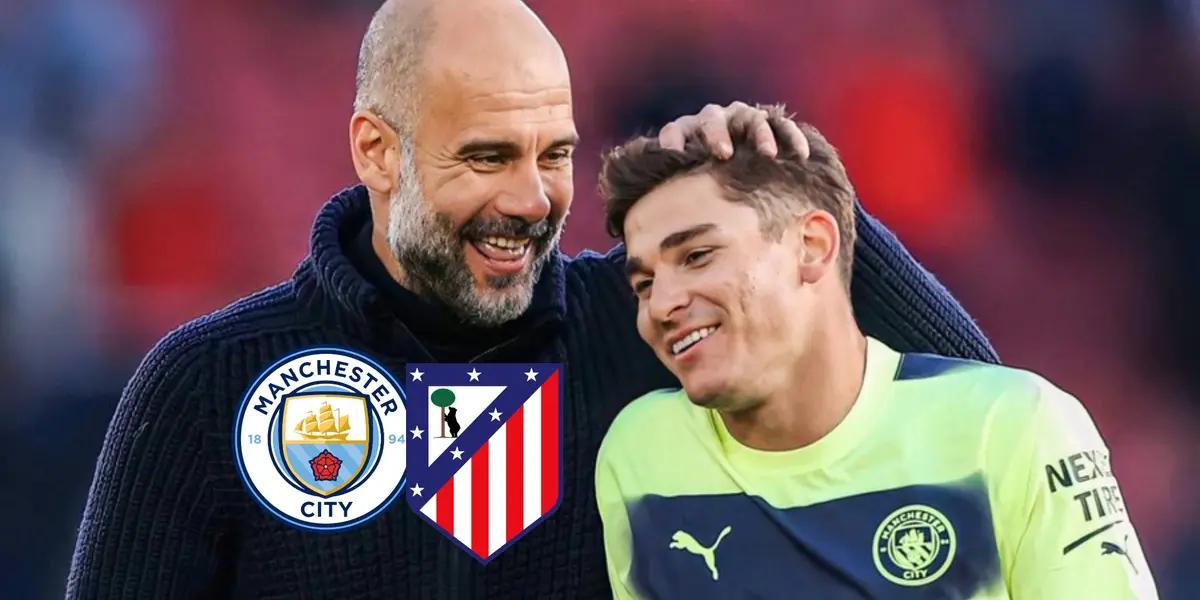 El delantero argentino y el entrenador español mantuvieron una conversación antes de decirse adiós