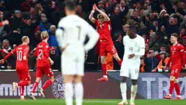 El delantero danés hizo la celebración mítica de Cristiano