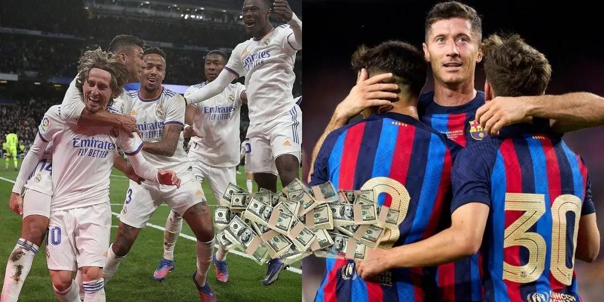 El derbi español también se juega desde lo económico. Éste es el detalle del balance del valor de las planillas del conjunto merengue y los culés.