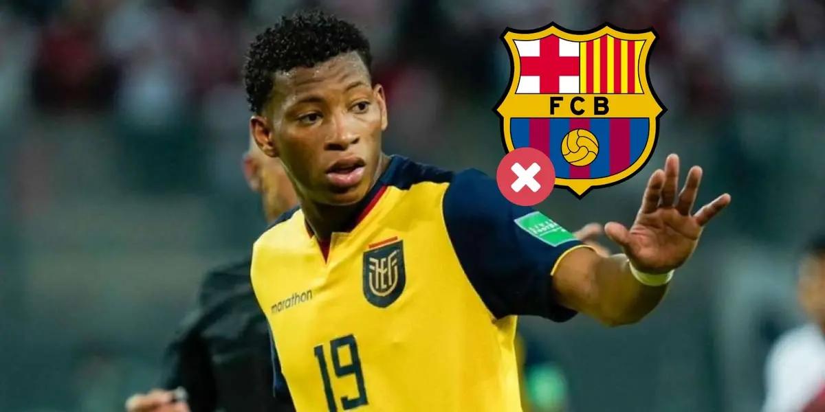 El extremo ecuatoriano llegó a reunirse con dirigentes del Barça.