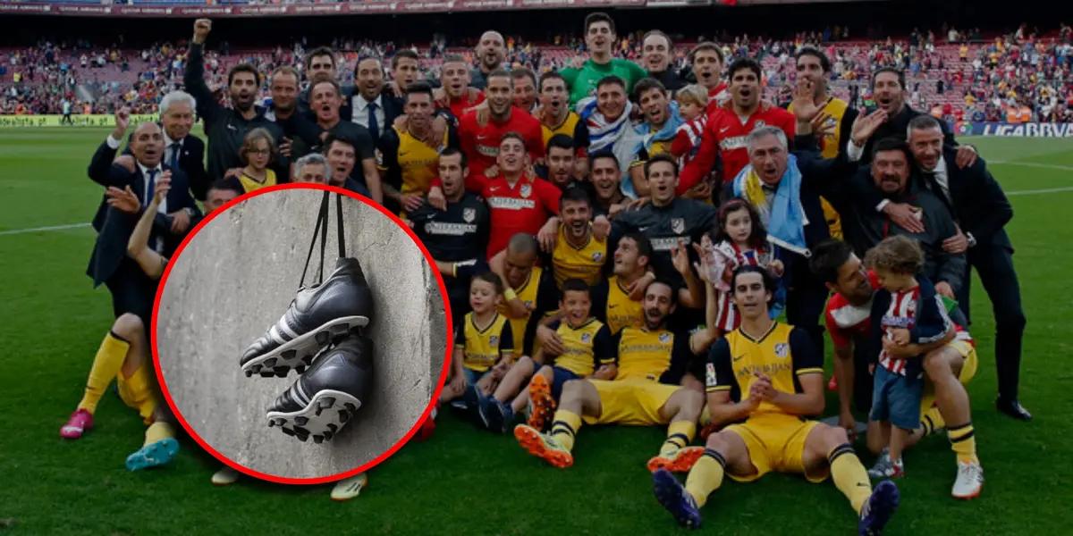 El plantel de Atlético de Madrid campeón de La Liga 2013/14.