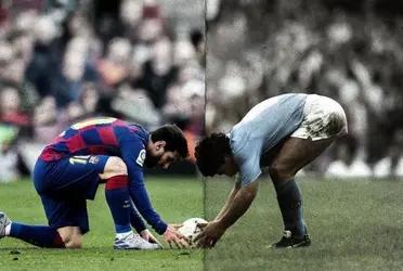 El rosarino y capitán del FC Barcelona haría sentir orgulloso al astro argentino.