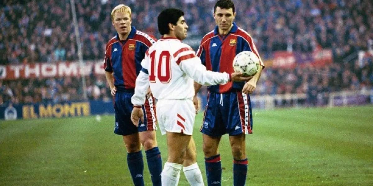 El técnico del Barca se sumo a los saludos hacia Diego Armando Maradona.