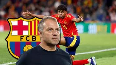 Hansi Flick y Lamine Yamal / Foto: Collage