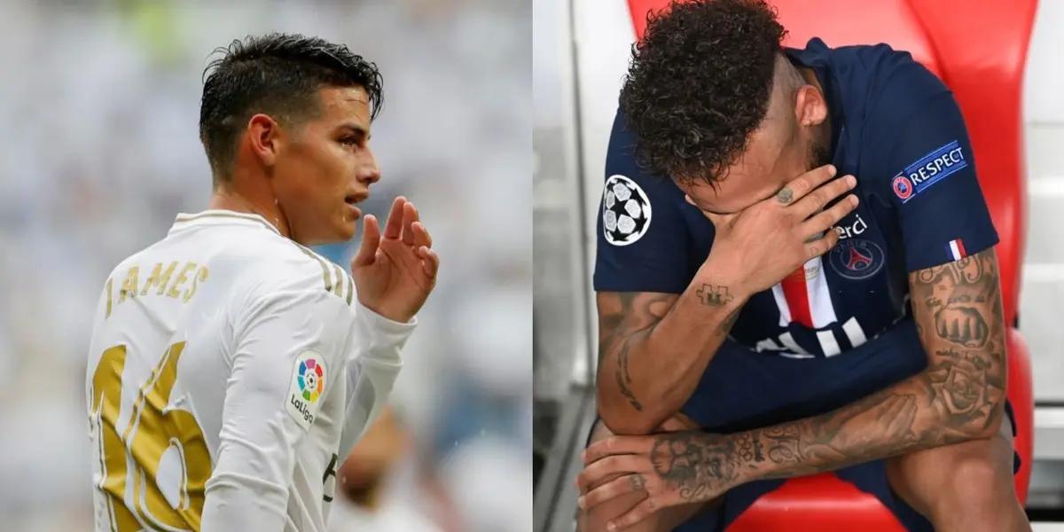James Rodríguez y Neymar Jr Foto: AFP y UEFA
