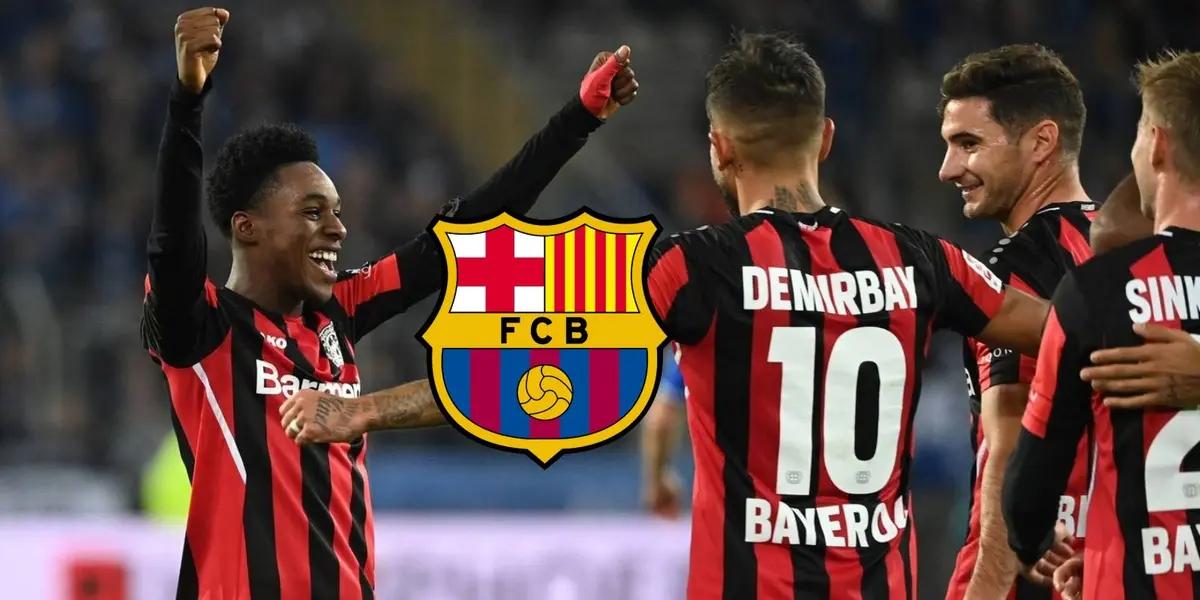 Jeremy Frimpong, jugador del Bayer Leverkusen es seguido de cerca por Xavi y al no ser tan costoso es una de las opciones reales para el lateral derecho.