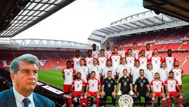 Joan Laporta y plantilla Bayern Múnich