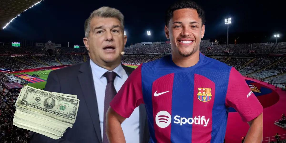 Joan Laporta y Vitor Roque