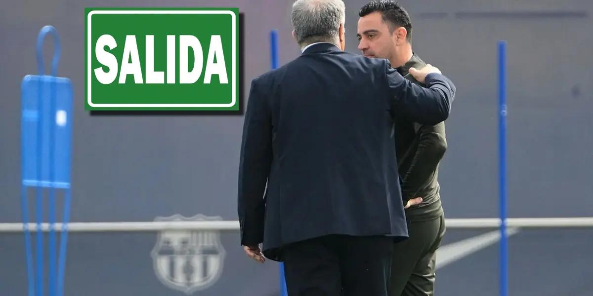 Joan Laporta y Xavi Hernández del FC Barcelona