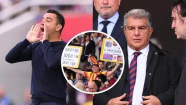 Joan Laporta y Xavi Hernández, del FC Barcelona